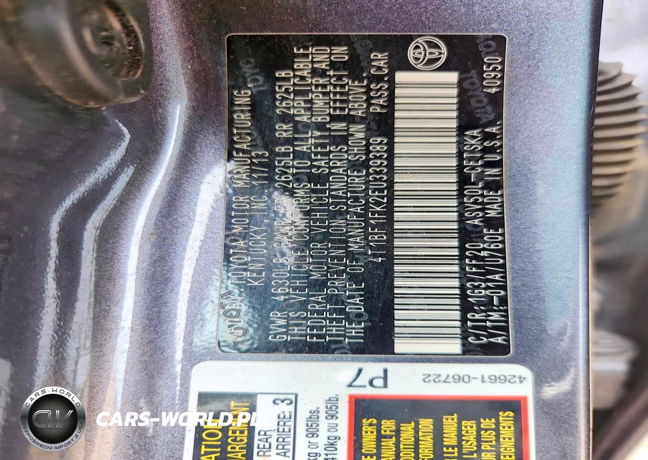 2014 Toyota Camry Se VIN:4T1BF1FK2EU339389 - 12