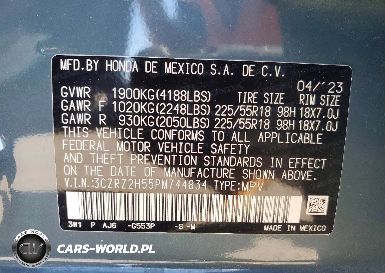 2023 Honda Hr-V Sport VIN:3CZRZ2H55PM744834 - 14