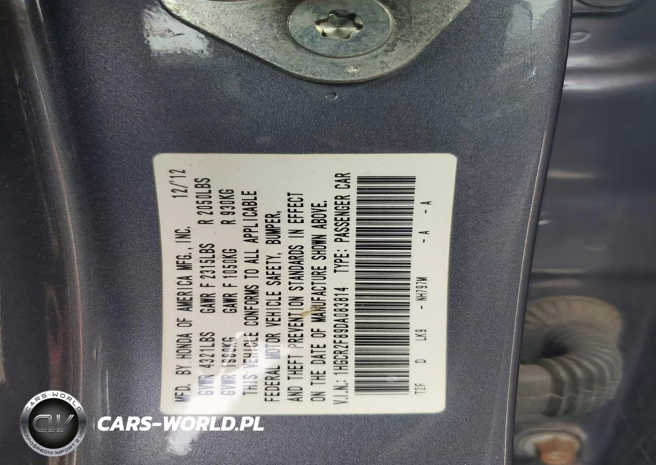 2013 Honda Accord Exl VIN:1HGCR2F89DA083814 - 12