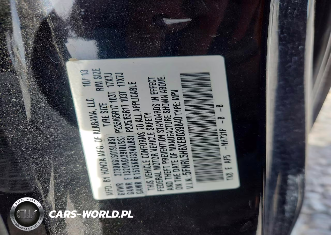 2014 Honda Odyssey Exl VIN:5FNRL5H6XEB039840 - 14