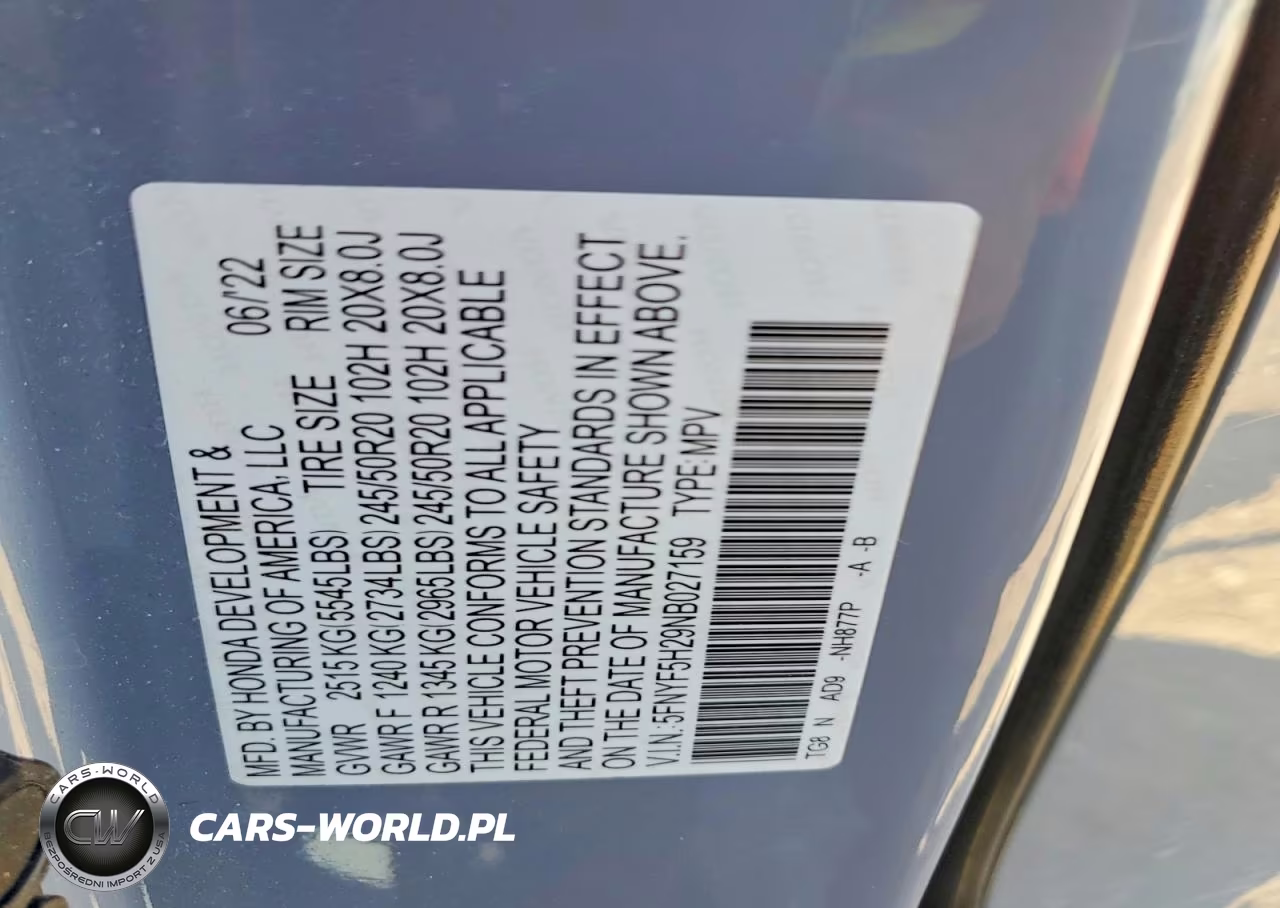 2022 Honda Pilot Se VIN:5FNYF5H29NB027159 - 13