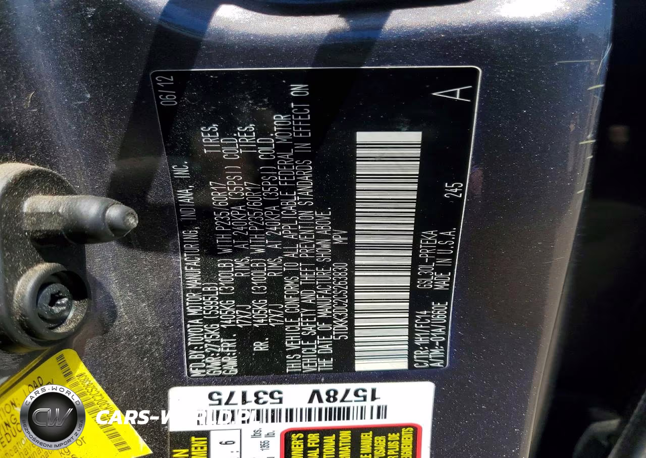 2012 Toyota Sienna Le VIN:5TDKK3DC2CS263830 - 14
