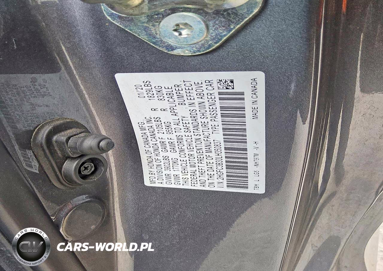 2020 Honda Civic Ex VIN:2HGFC3B30LH350837 - 12