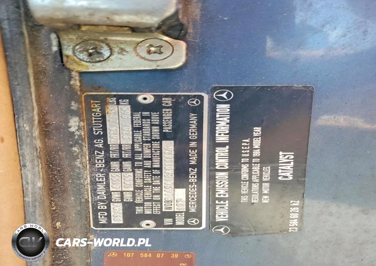 1984 Mercedes-Benz 380 Sl VIN:WDBBA45A1EA011426 - 12