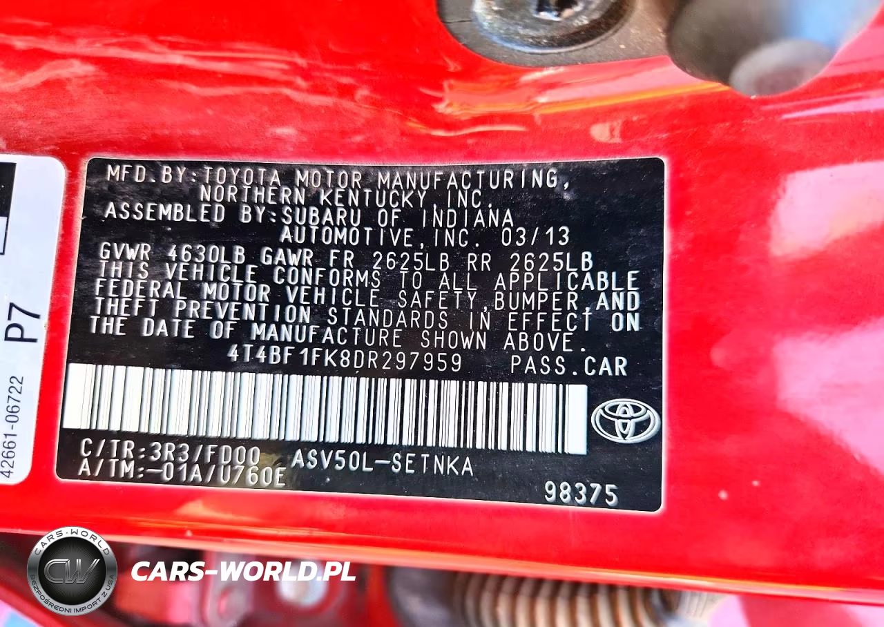2013 Toyota Camry Le VIN:4T4BF1FK8DR297959 - 12