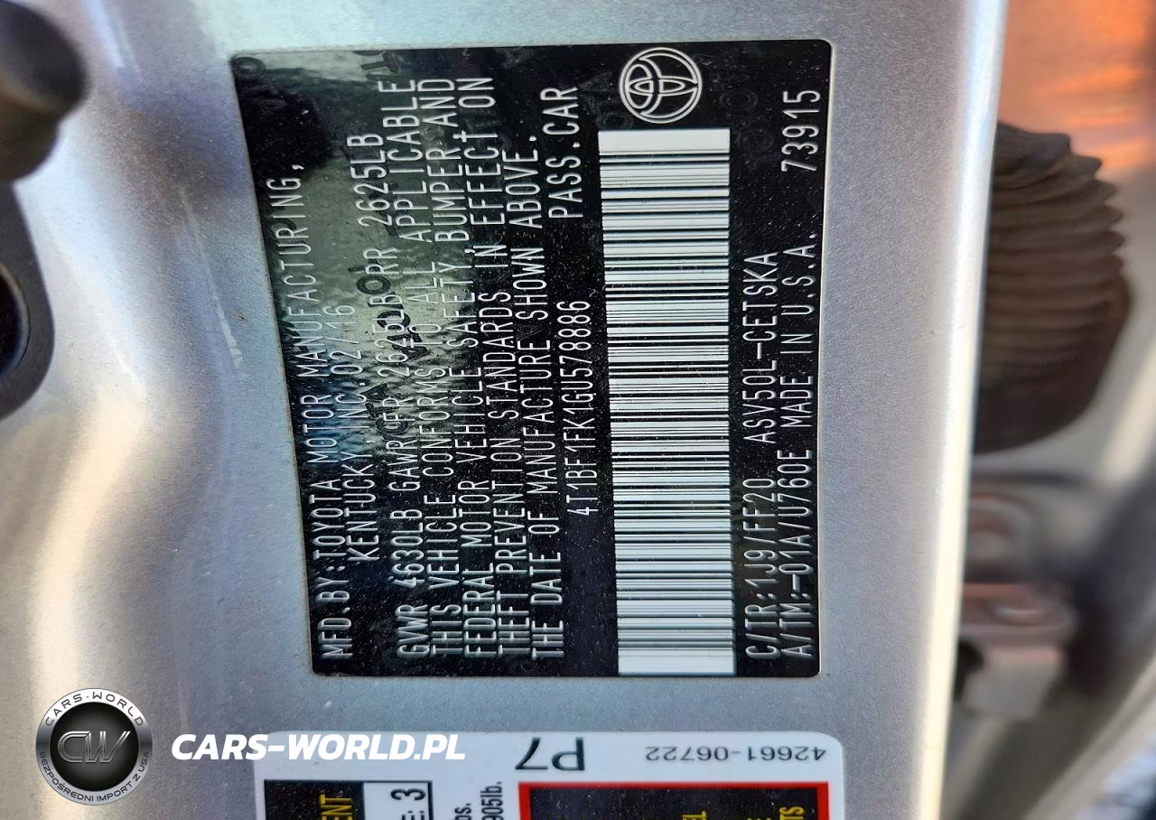 2016 Toyota Camry Se VIN:4T1BF1FK1GU578886 - 13