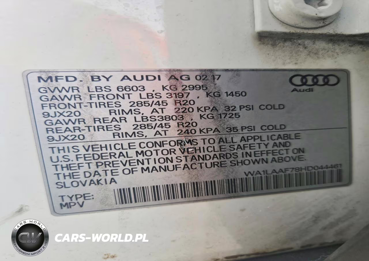 2017 Audi Q7 VIN:WA1LAAF78HD044461 - 12
