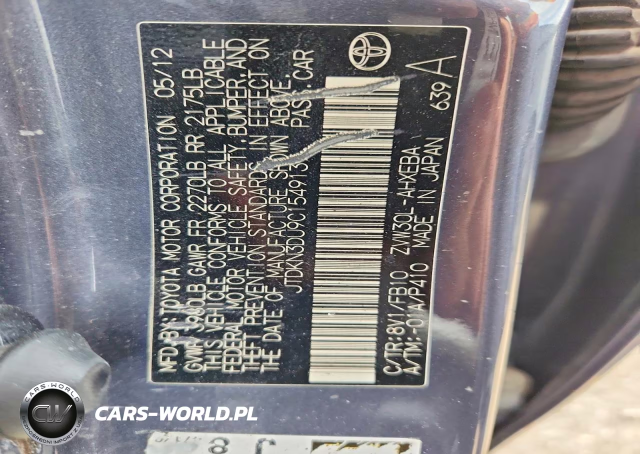 2012 Toyota Prius Two VIN:JTDKN3DU9C1549137 - 12