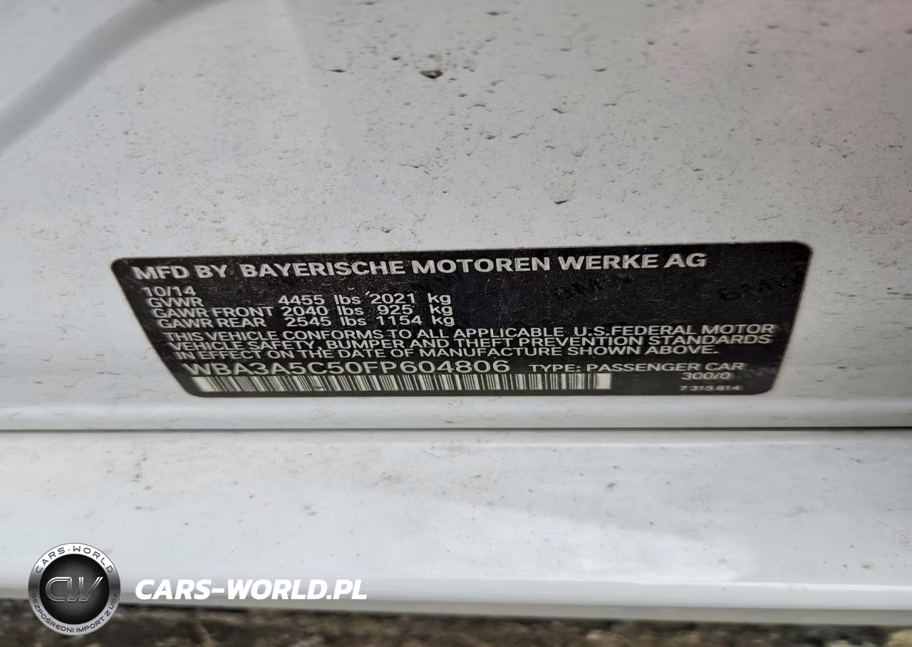 2015 BMW 328 I VIN:WBA3A5C50FP604806 - 12