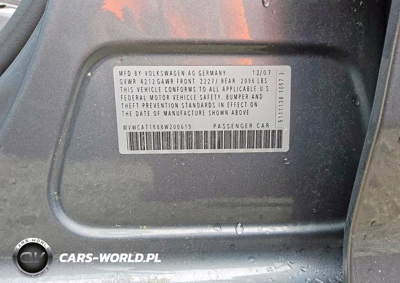 2008 Volkswagen Rabbit VIN:WVWCA71K88W200619 - 12