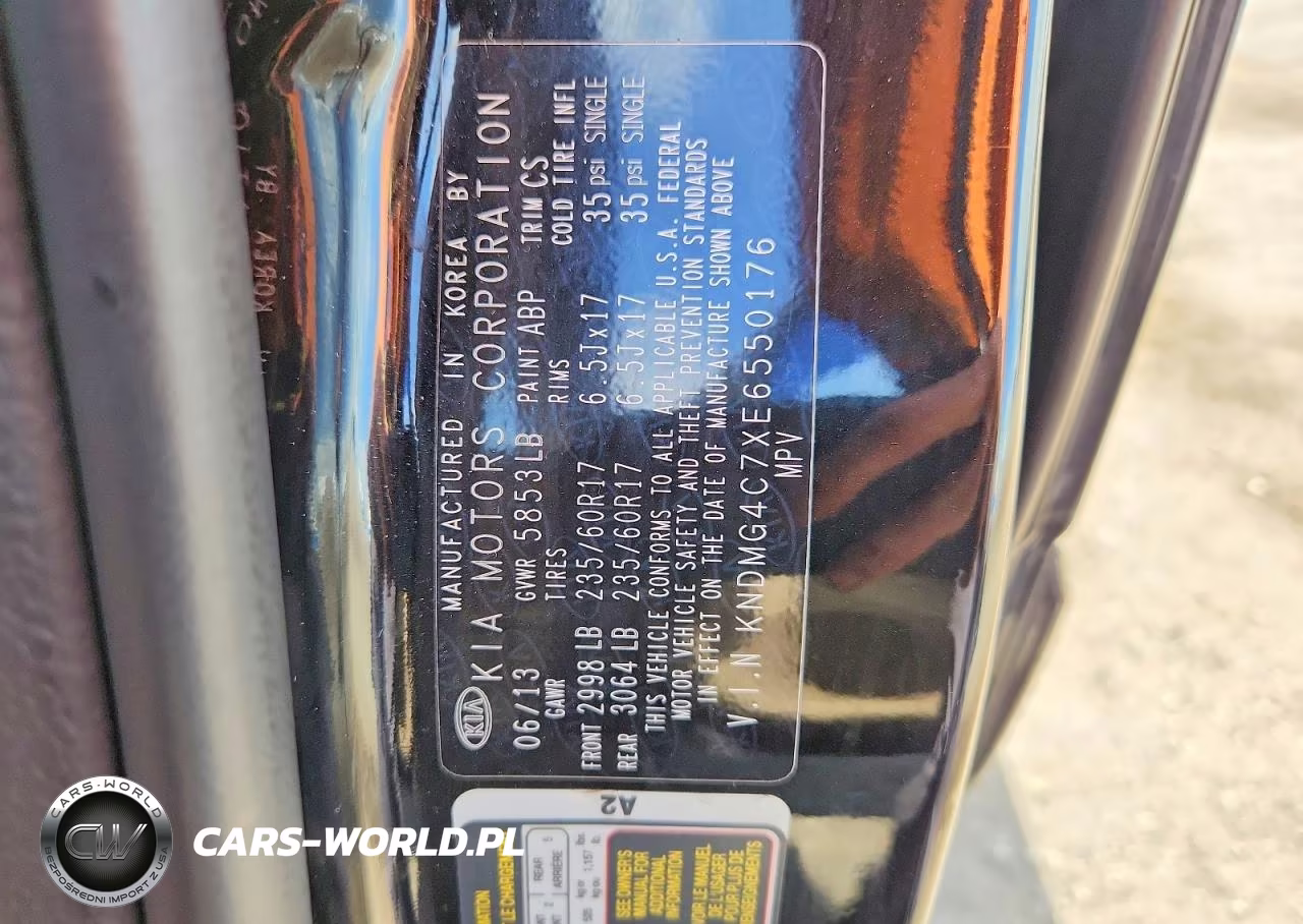 2014 Kia Sedona Lx VIN:KNDMG4C7XE6550176 - 13
