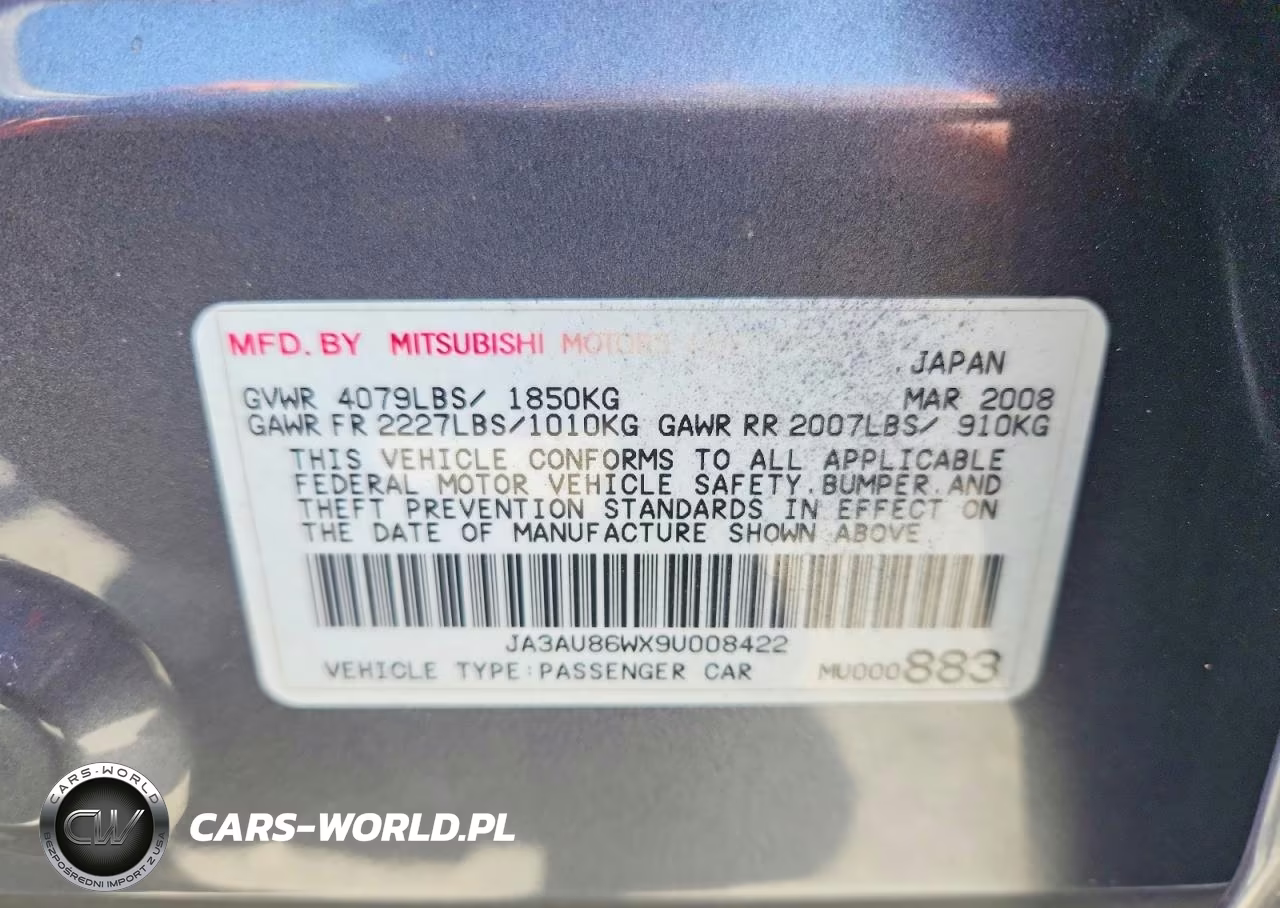 2009 Mitsubishi Lancer Gts VIN:JA3AU86WX9U008422 - 12
