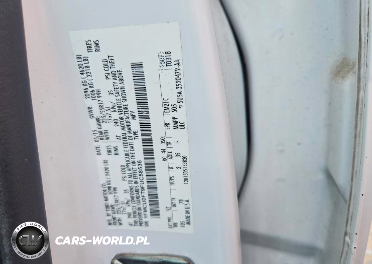 2015 Ford Escape S VIN:1FMCU0F79FUC58536 - 13