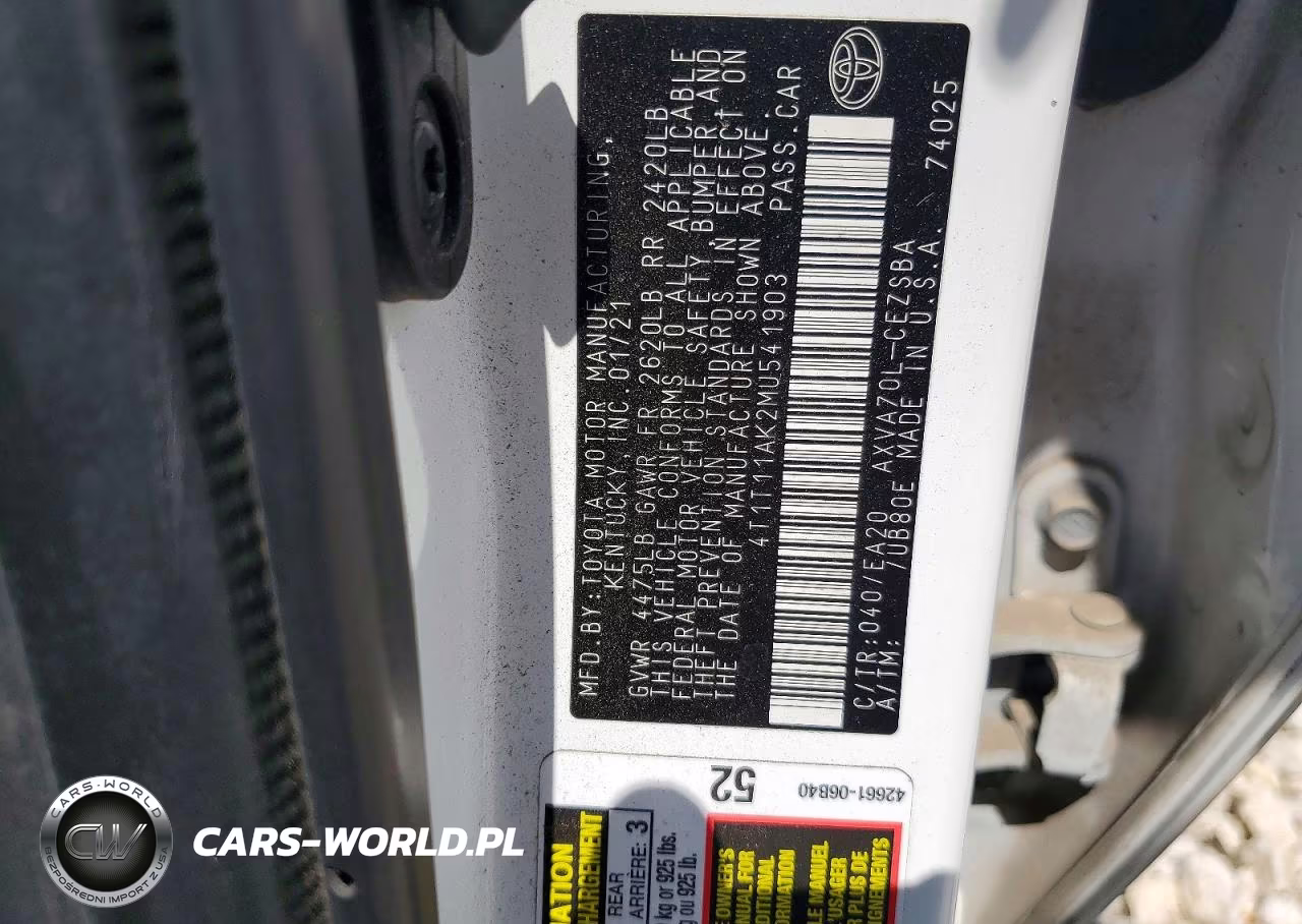 2021 Toyota Camry Se VIN:4T1T11AK2MU541903 - 12