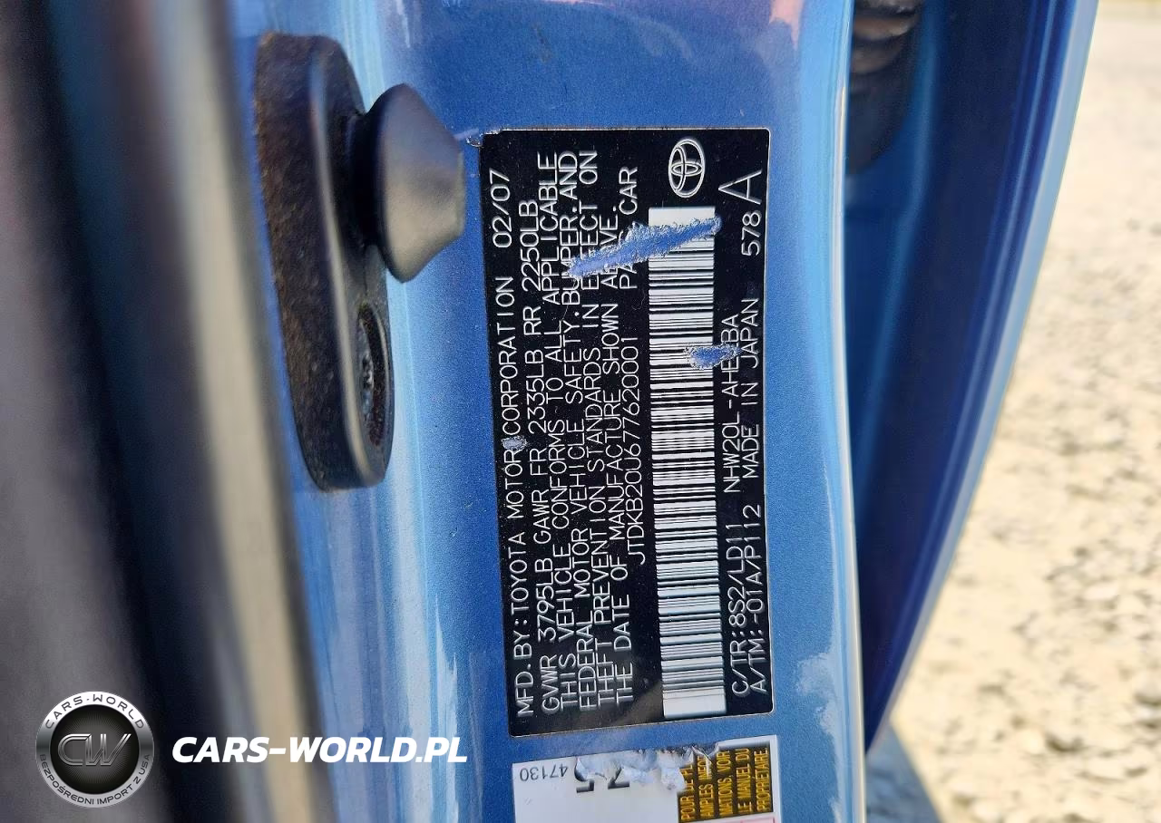 2007 Toyota Prius Base VIN:JTDKB20U677620001 - 12