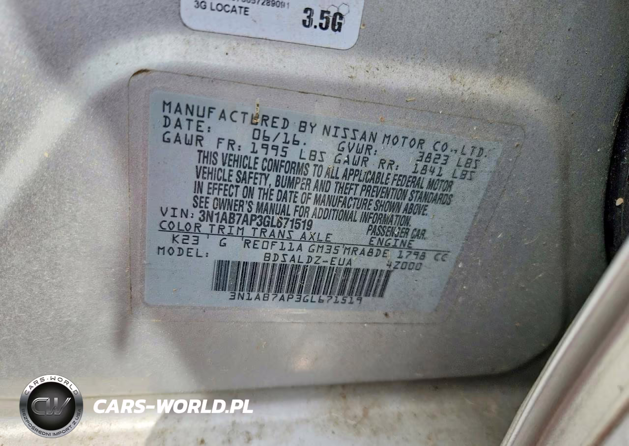 2016 Nissan Sentra Sv VIN:3N1AB7AP3GL671519 - 12