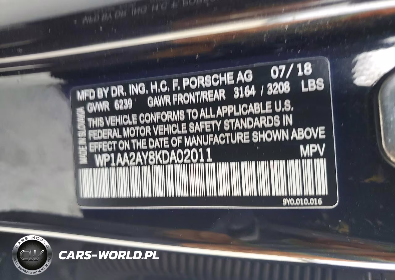 2019 Porsche Cayenne VIN:WP1AA2AY8KDA02011 - 13
