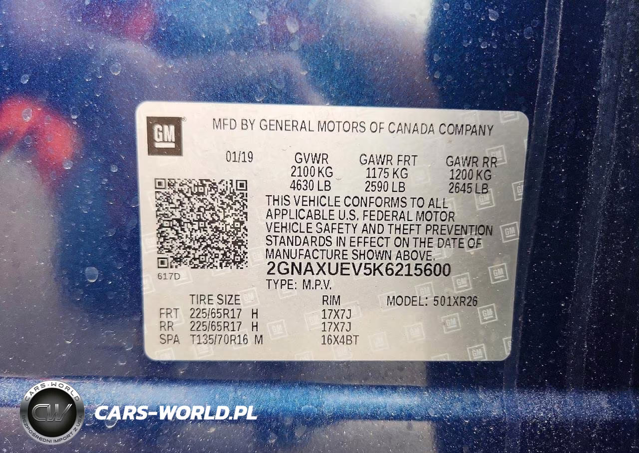 2019 Chevrolet Equinox Lt VIN:2GNAXUEV5K6215600 - 13