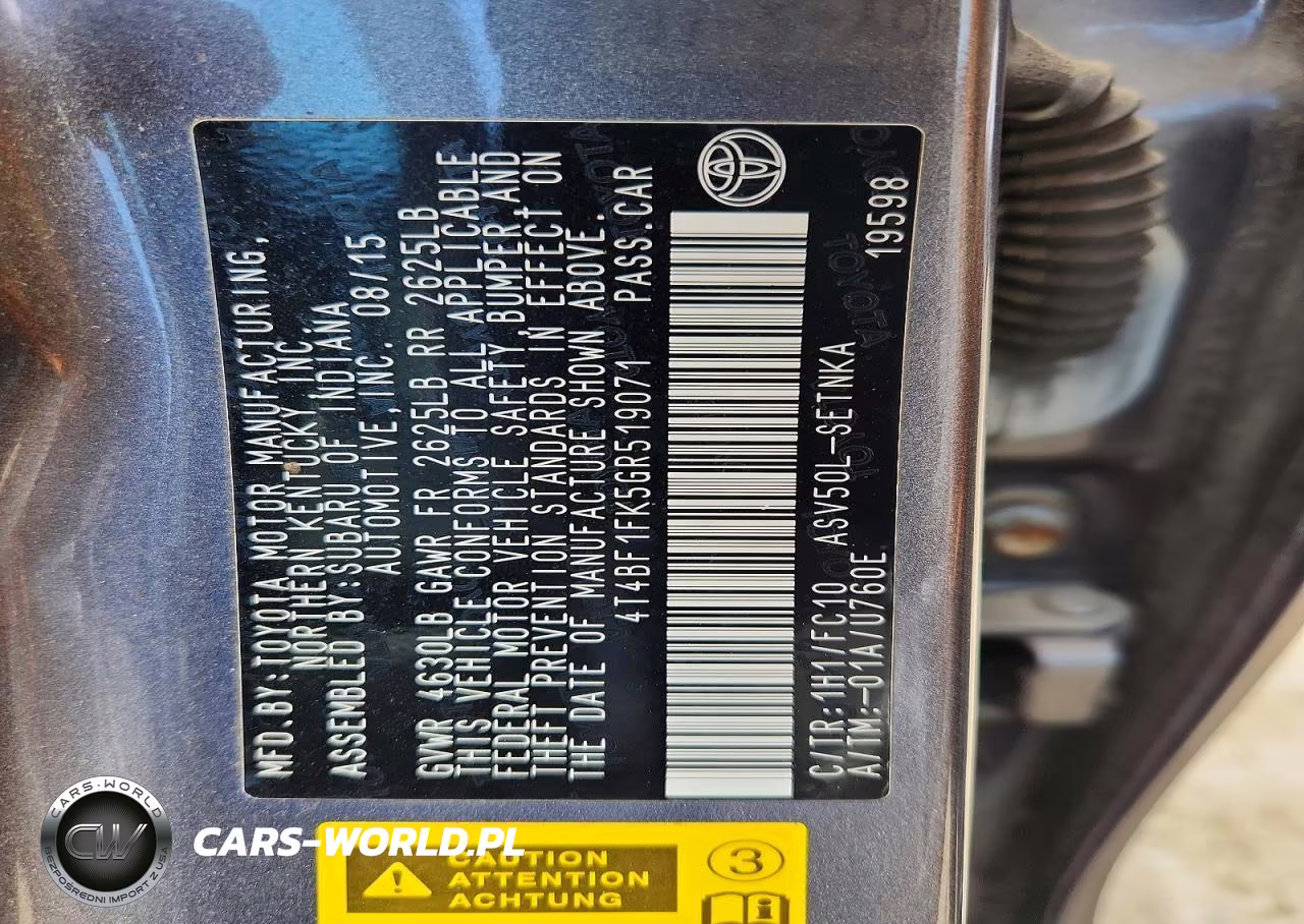 2016 Toyota Camry Le VIN:4T4BF1FK5GR519071 - 12