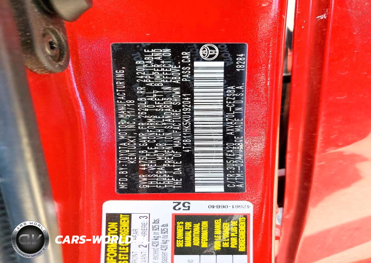 2019 Toyota Camry Se VIN:4T1B11HK5KU192041 - 12