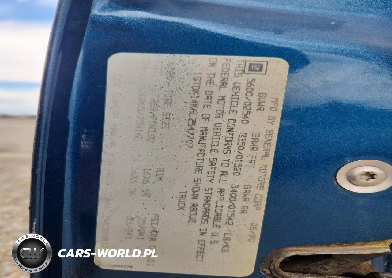 1990 GMC Sierra K1500 VIN:1GTDK14K6LZ547707 - 12