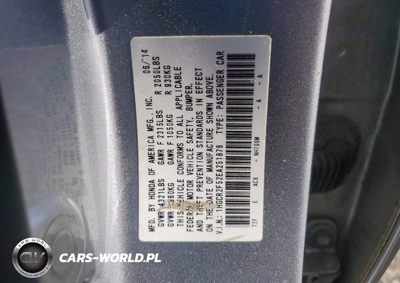 2014 Honda Accord Sport VIN:1HGCR2F52EA251879 - 12