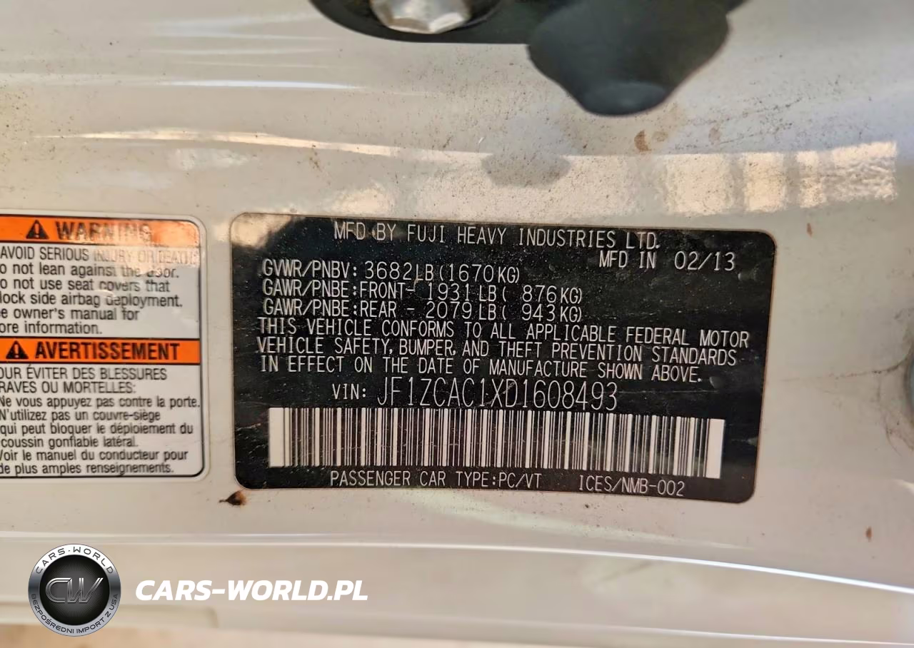 2013 Subaru Brz 2.0 Limited VIN:JF1ZCAC1XD1608493 - 13
