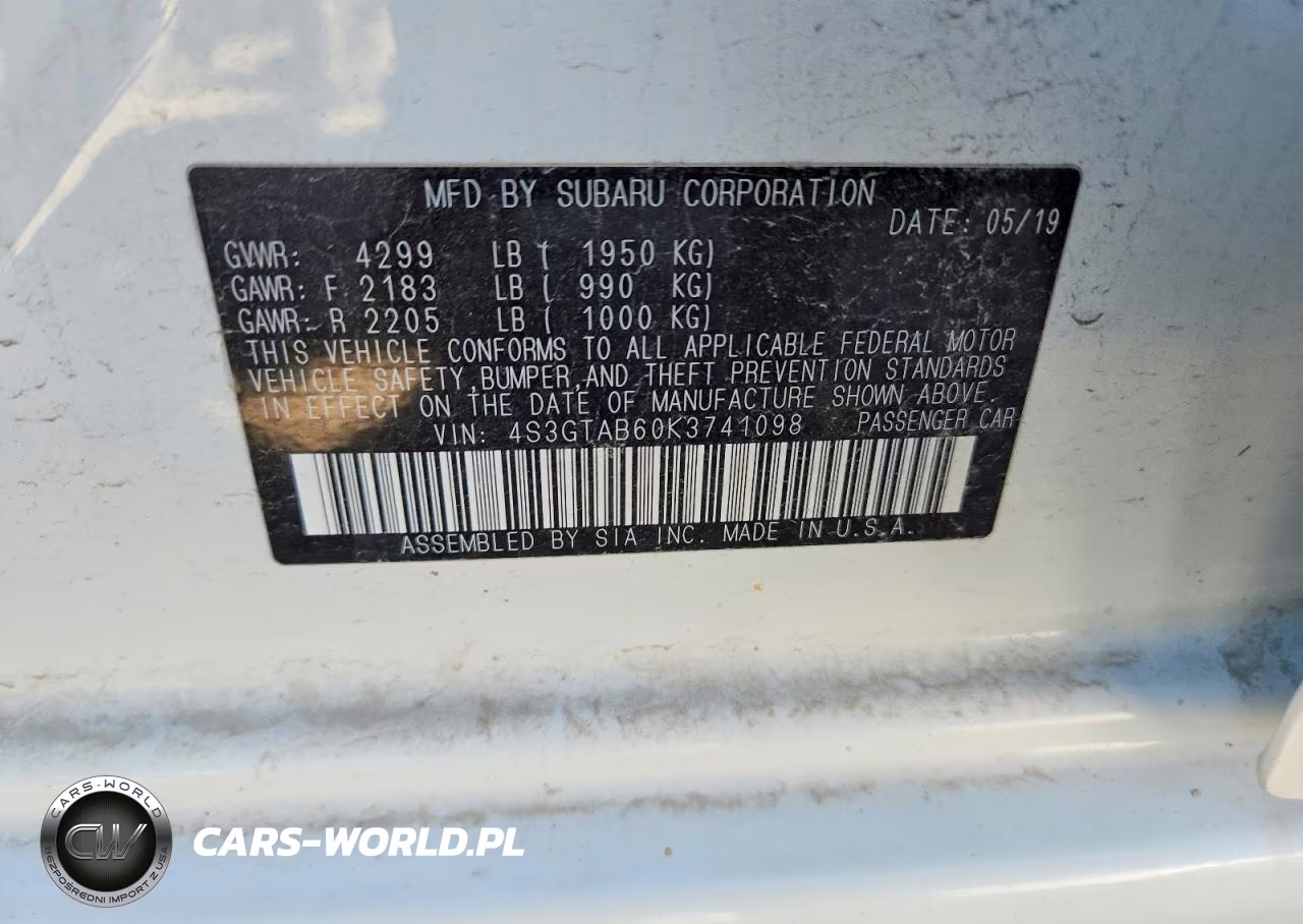 2019 Subaru Impreza VIN:4S3GTAB60K3741098 - 12