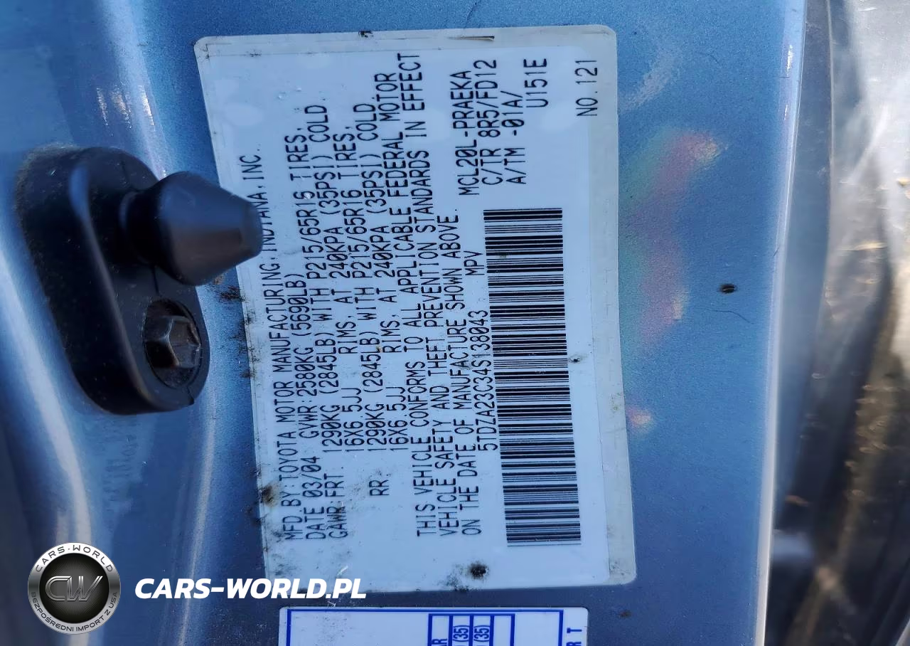 2004 Toyota Sienna Ce 8 Passenger VIN:5TDZA23C34S138043 - 13