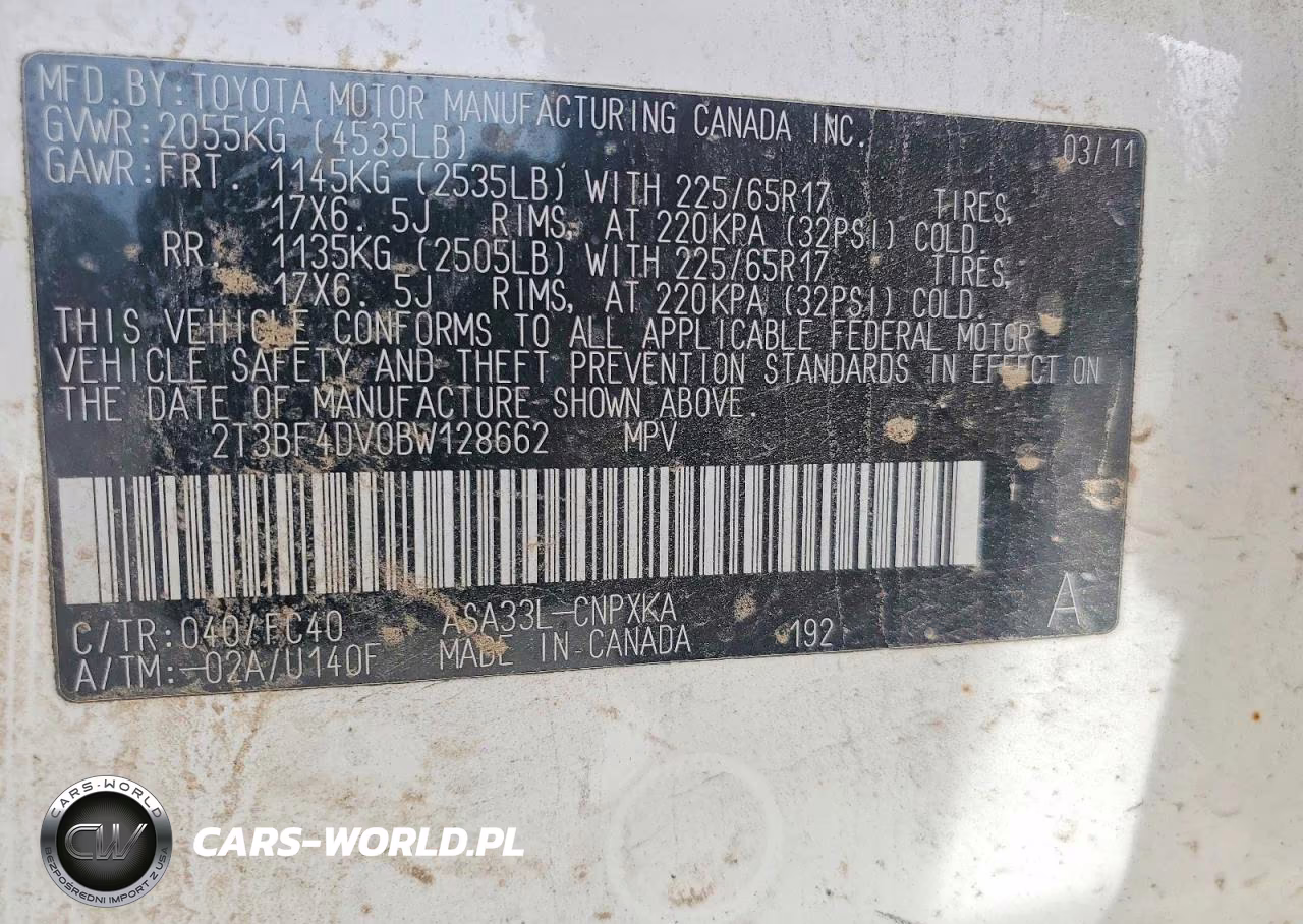 2011 Toyota Rav4 Base VIN:2T3BF4DV0BW128662 - 13