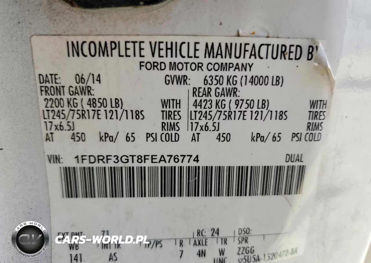 2015 Ford F350 Super Duty VIN:1FDRF3GT8FEA76774 - 12