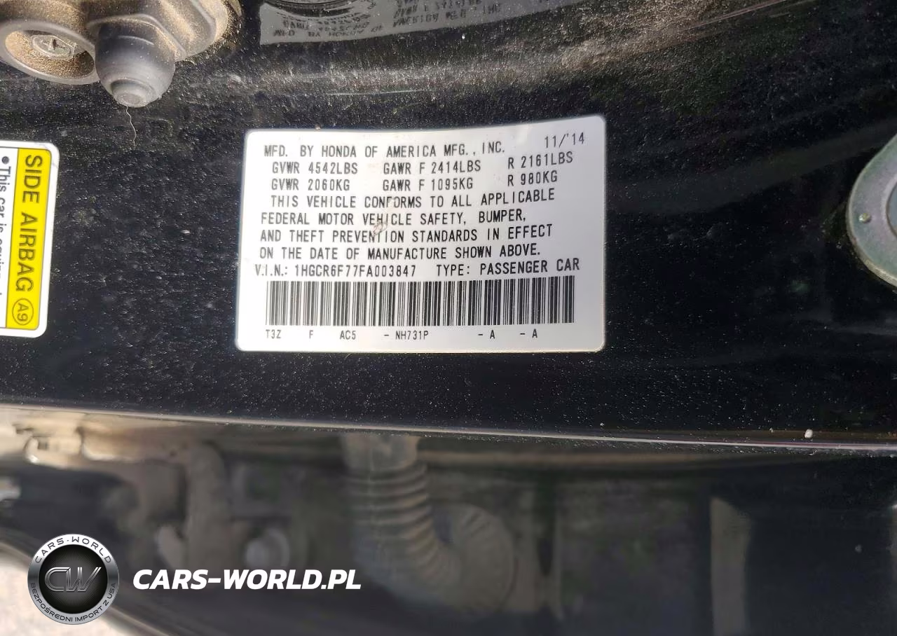 2015 Honda Accord Touring Hybrid VIN:1HGCR6F77FA003847 - 12