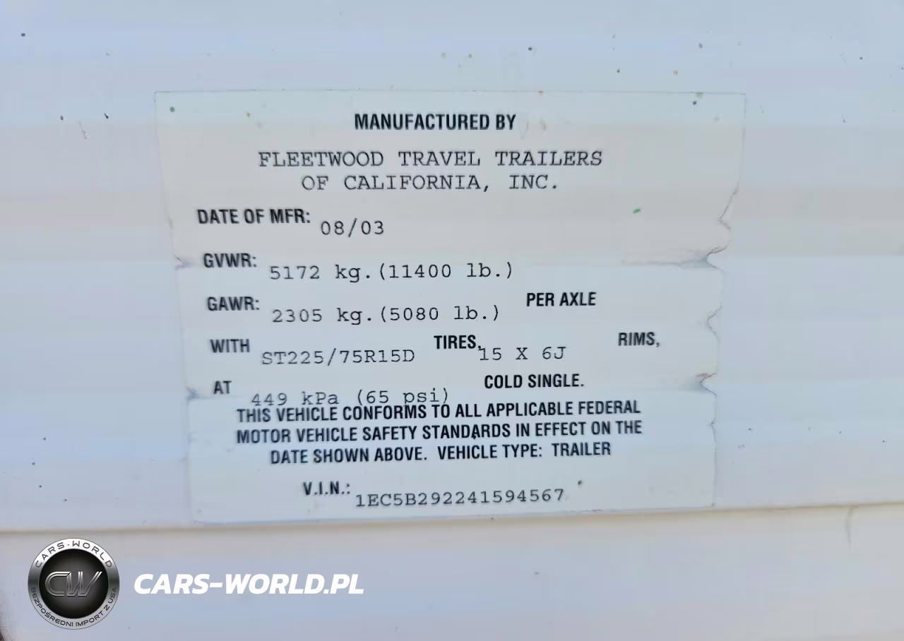 2004 Fleetwood Enterprises (Prowler Fleetwood Enterprises, Inc. (P VIN:1EC5B292241594567 - 10