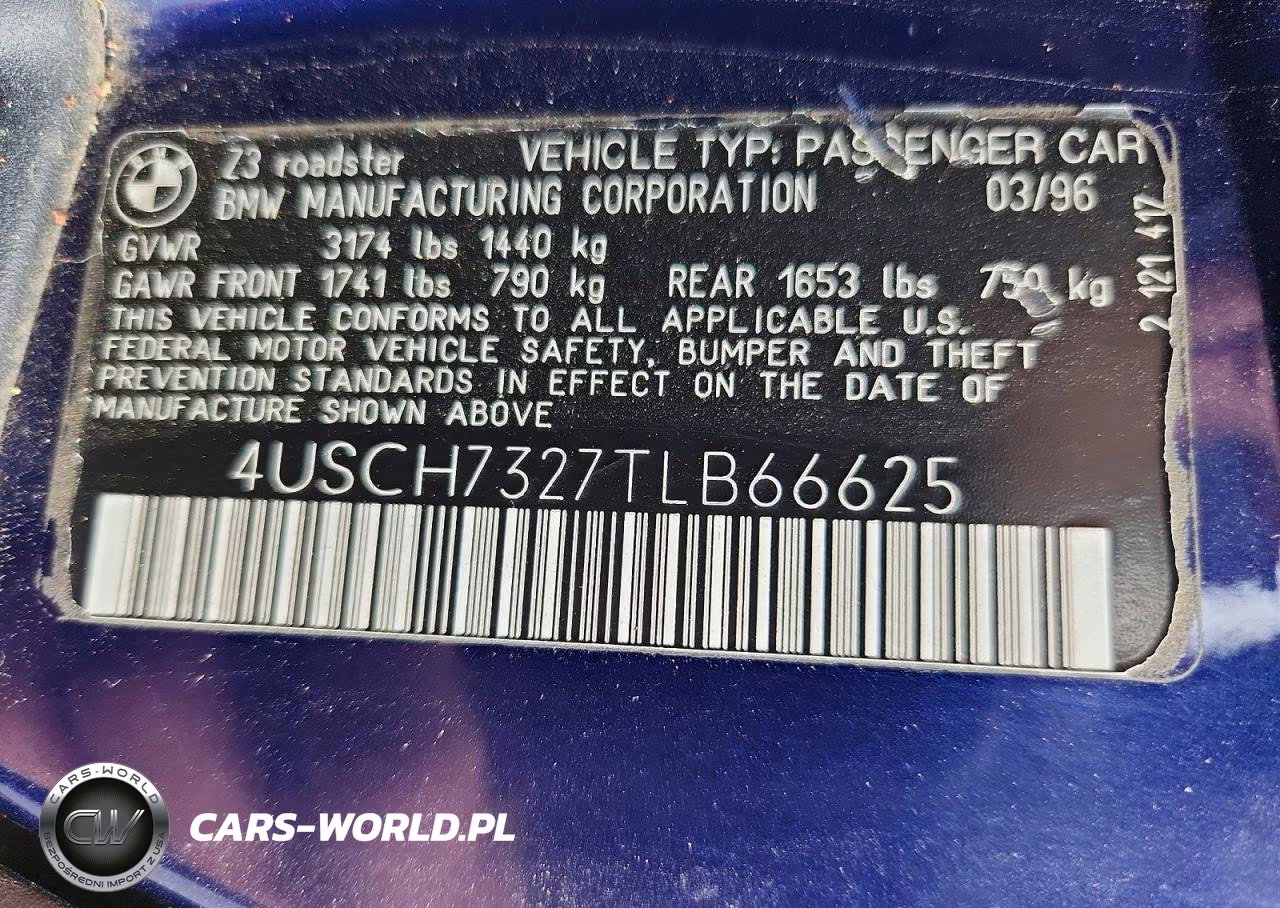 1996 BMW Z3 1.9 VIN:4USCH7327TLB66625 - 12