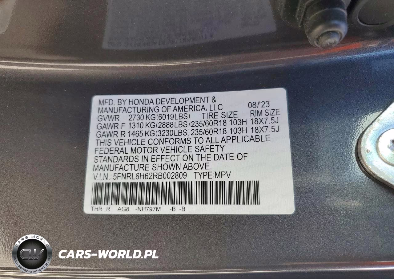 2024 Honda Odyssey Exl VIN:5FNRL6H62RB002809 - 14