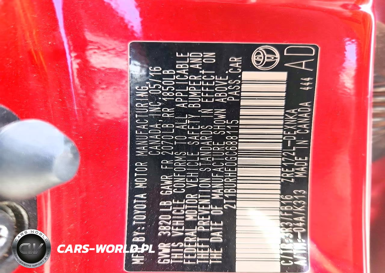 2016 Toyota Corolla Le VIN:2T1BURHE0GC688115 - 12