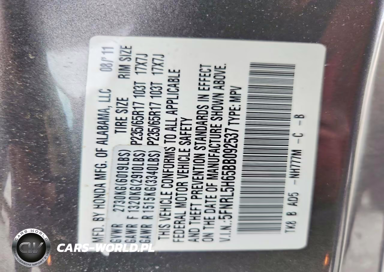2011 Honda Odyssey Exl VIN:5FNRL5H65BB092537 - 13