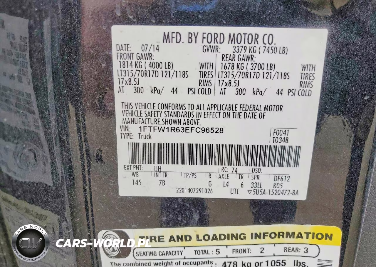 2014 Ford F150 Svt Raptor VIN:1FTFW1R63EFC96528 - 12