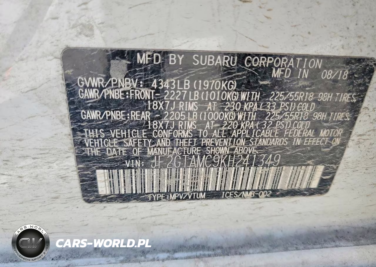 2019 Subaru Crosstrek Limited VIN:JF2GTAMC9KH241349 - 13