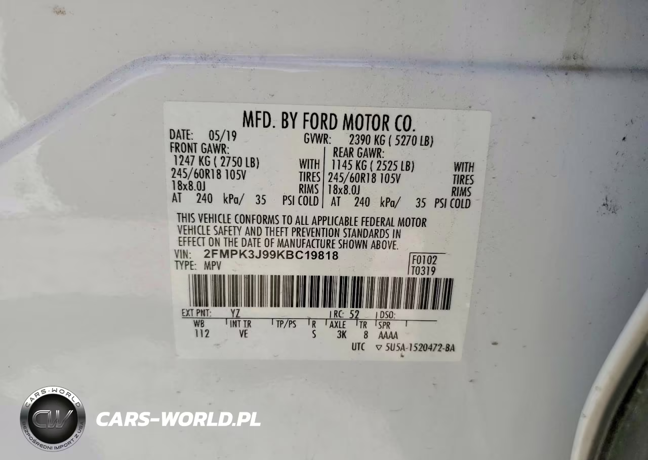 2019 Ford Edge Sel VIN:2FMPK3J99KBC19818 - 13
