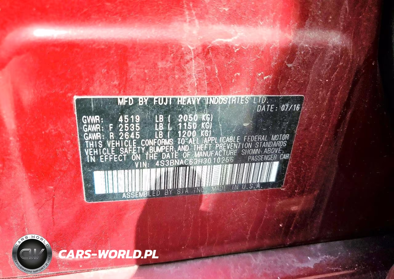 2017 Subaru Legacy 2.5I Premium VIN:4S3BNAC63H3010256 - 12