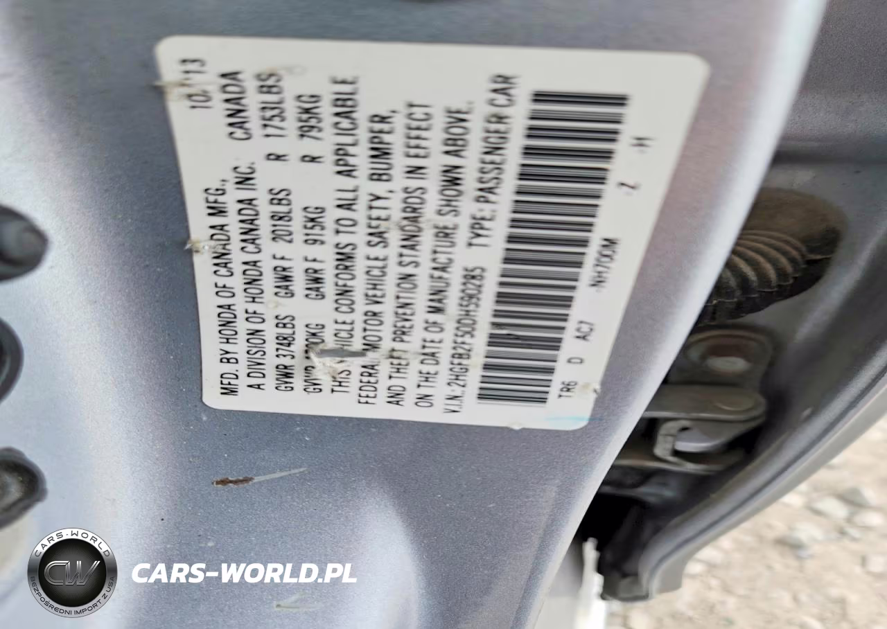 2013 Honda Civic Lx VIN:2HGFB2F50DH590285 - 12