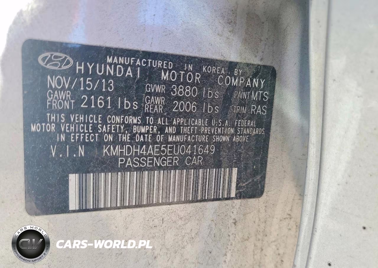 2014 Hyundai Elantra Se VIN:KMHDH4AE5EU041649 - 12