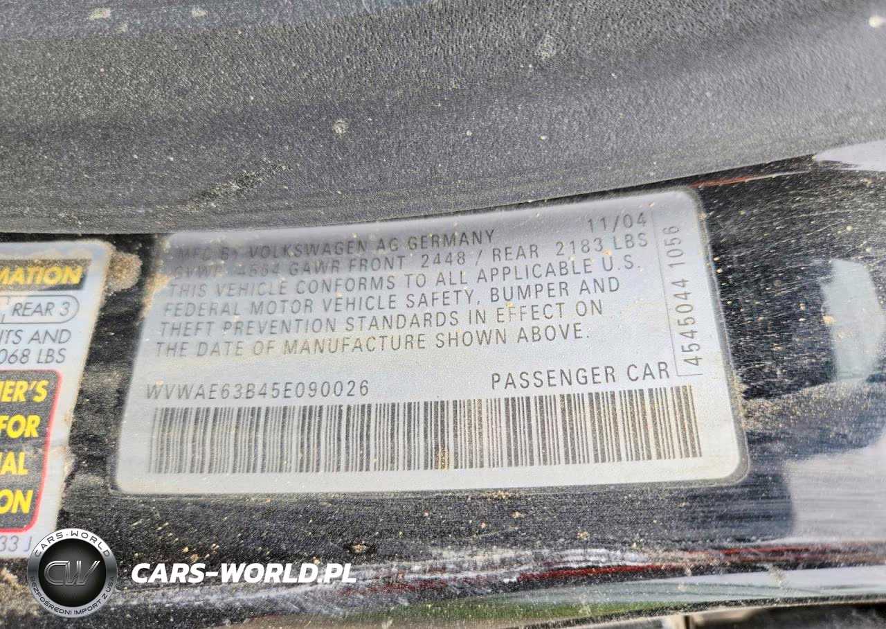 2005 Volkswagen Passat Gls Tdi VIN:WVWAE63B45E090026 - 13