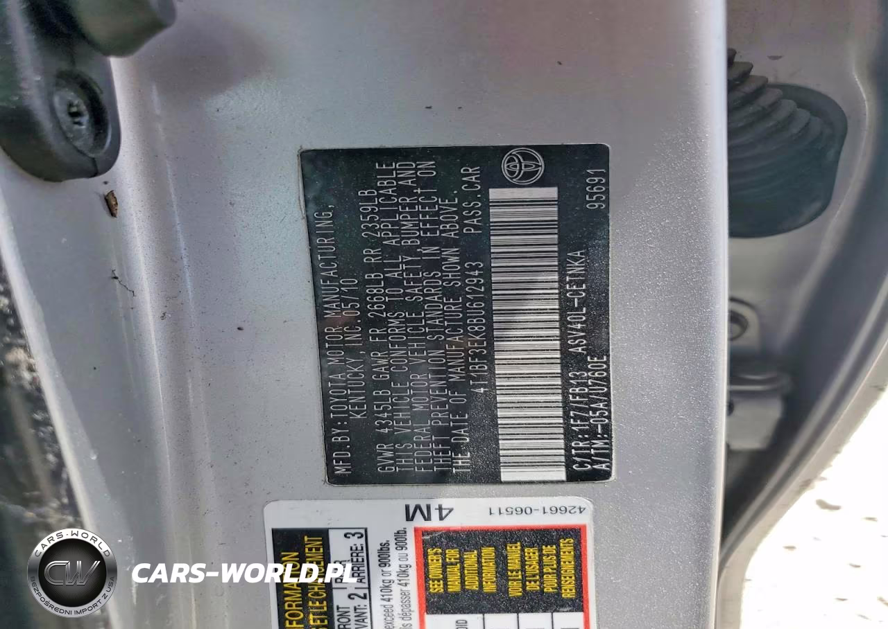 2011 Toyota Camry Base VIN:4T1BF3EK8BU612943 - 12