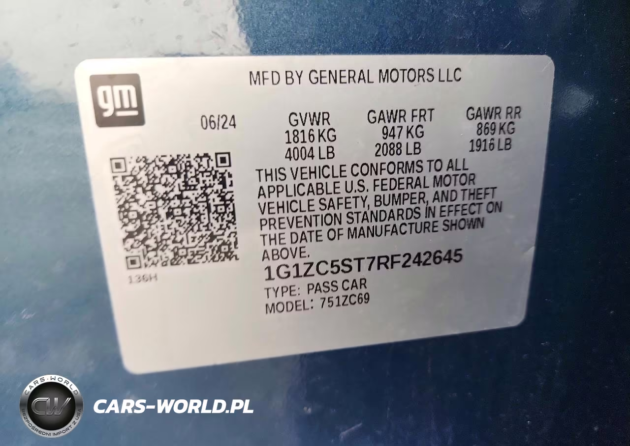 2024 Chevrolet Malibu Ls VIN:1G1ZC5ST7RF242645 - 12