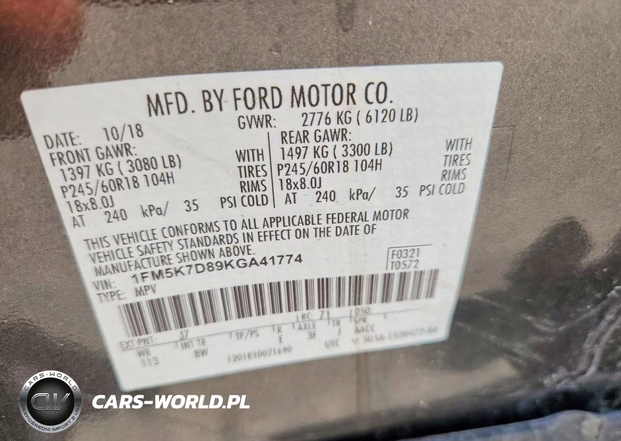 2019 Ford Explorer Xlt VIN:1FM5K7D89KGA41774 - 12