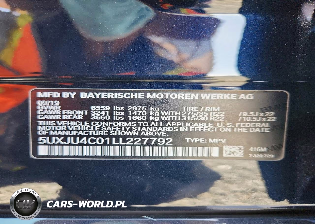 2020 BMW X5 M50I VIN:5UXJU4C01LL227792 - 13