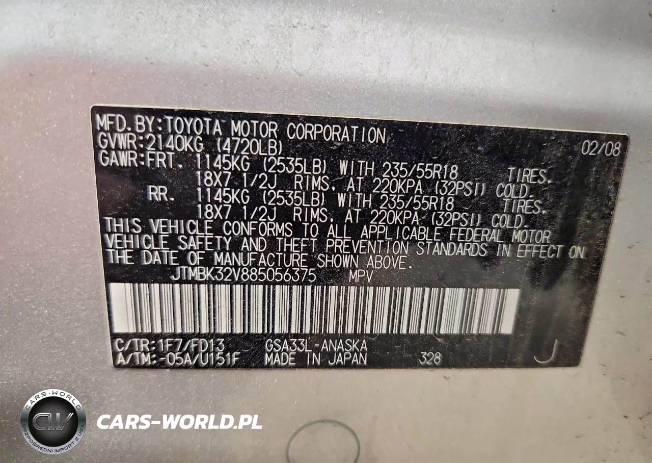 2008 Toyota Rav4 Sport VIN:JTMBK32V885056375 - 13
