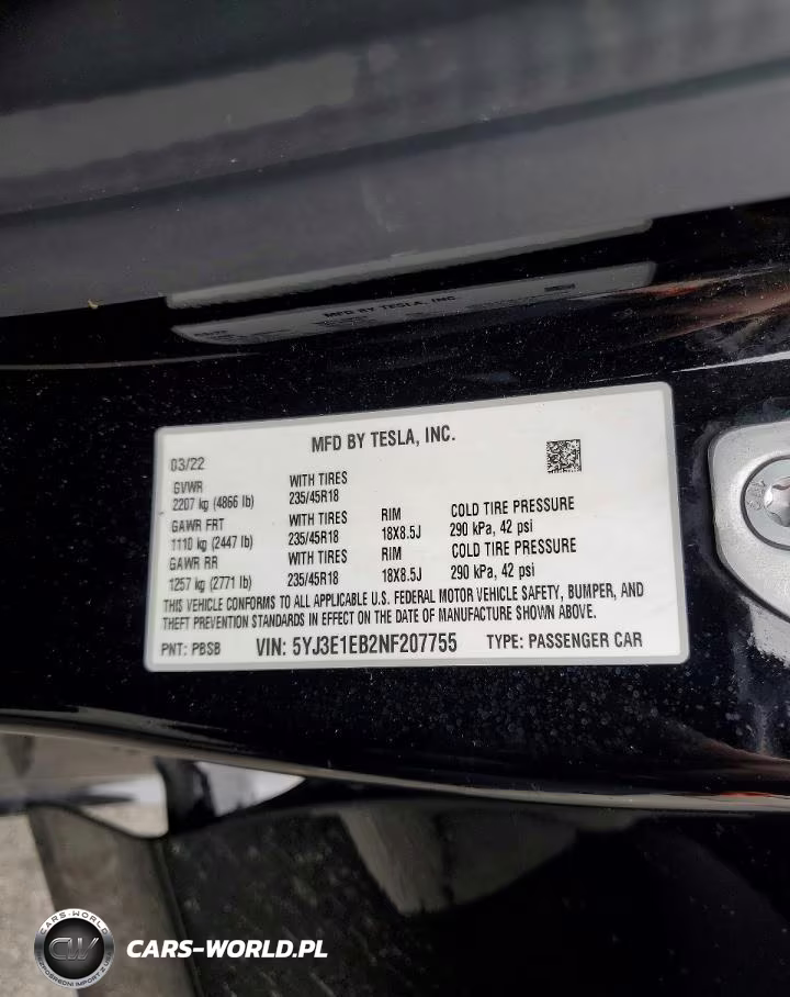 2022 Tesla Model 3 VIN:5YJ3E1EB2NF207755 - 12